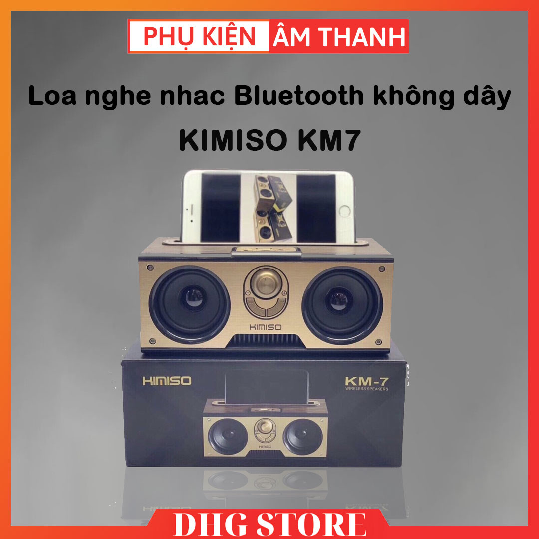 Loa Bluetooth KIMISO KM7 Cao Cấp Nghe Nhạc Hay, Loa Kimiso KM7 Thiết Kế Cổ Điển Vân Gỗ, Độ Bền Cao. 