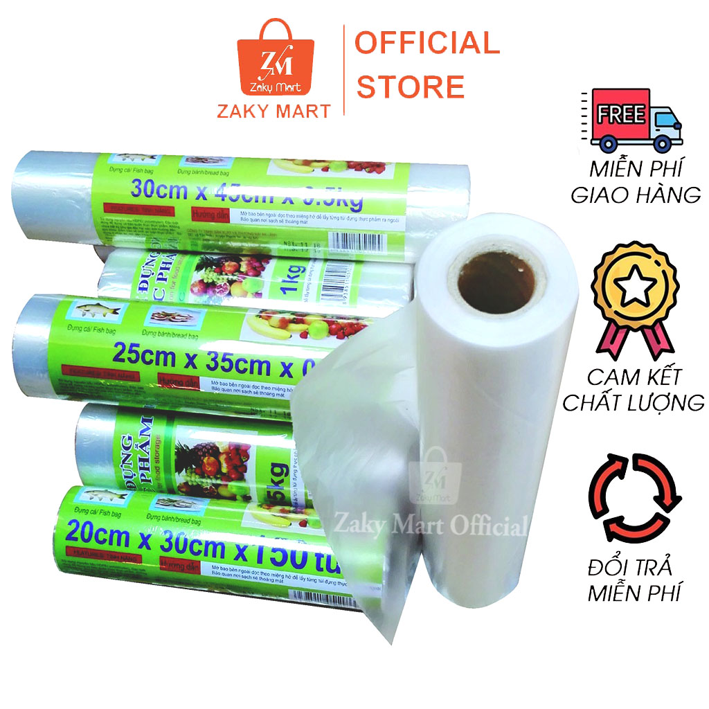 Combo 3 cuộn Túi đựng thực phẩm sinh học tự phân hủy An Lành 0.25kg 120 túi/cuộn, 150 túi/cuộn, 200 túi/cuộn TAL03 - Zaky Mart Official