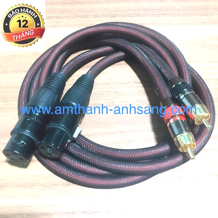 Dây tín hiệu âm thanh jack canon cái ra hoa sen 01 cặp dây kết nối vang số Amply, dây xlr, jack XLR, rắc âm thanh