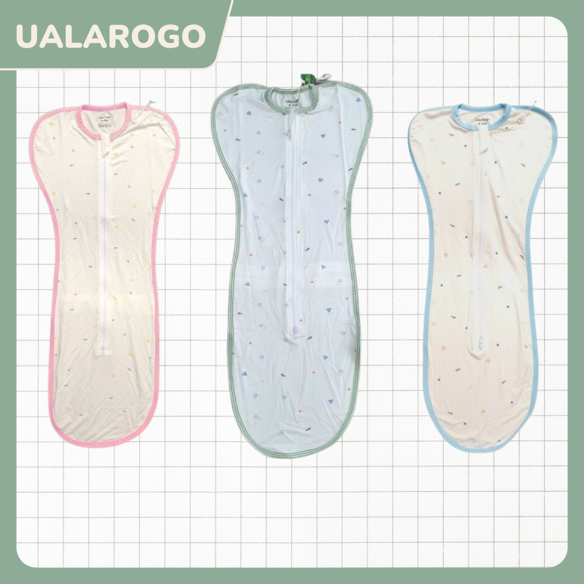 Nhộng chũn cho bé Ualarogo 0-12 tháng chống giật mình tự ngủ vải sợi tre Bamboo co giãn thoáng mát 2450