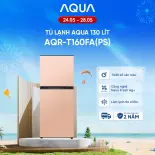 [SẢN PHẨM MỚI 2025] Tủ lạnh AQUA 130 lít ngăn đá trên AQR-T160FA(PS) - Màu hồng - Freeship toàn quốc