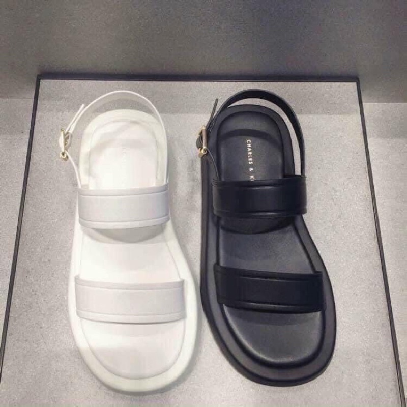 Sandal 2 quai cnk 2 quai cài sau- 2 màu đen trắng