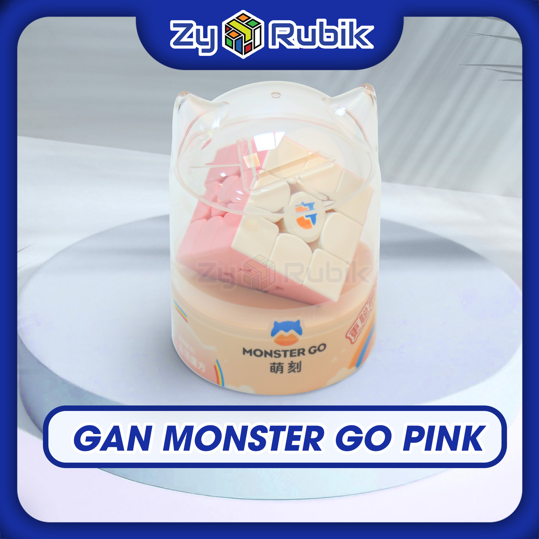 Rubik 3x3 monster go màu hồng - gan monster go pink cloud stickerless hồng 2 phiên bản - zyo rubik