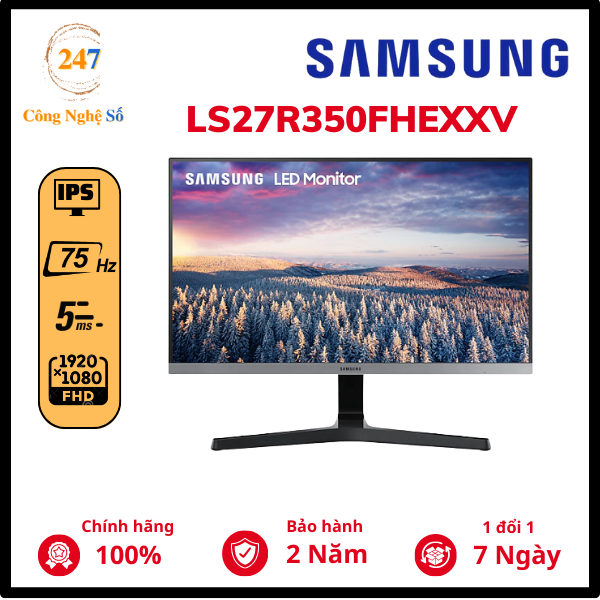 Màn hình máy tính viền mỏng lcd samsung 27 inch fhd ls27r350 - ls27r350fhexxv công nghệ số