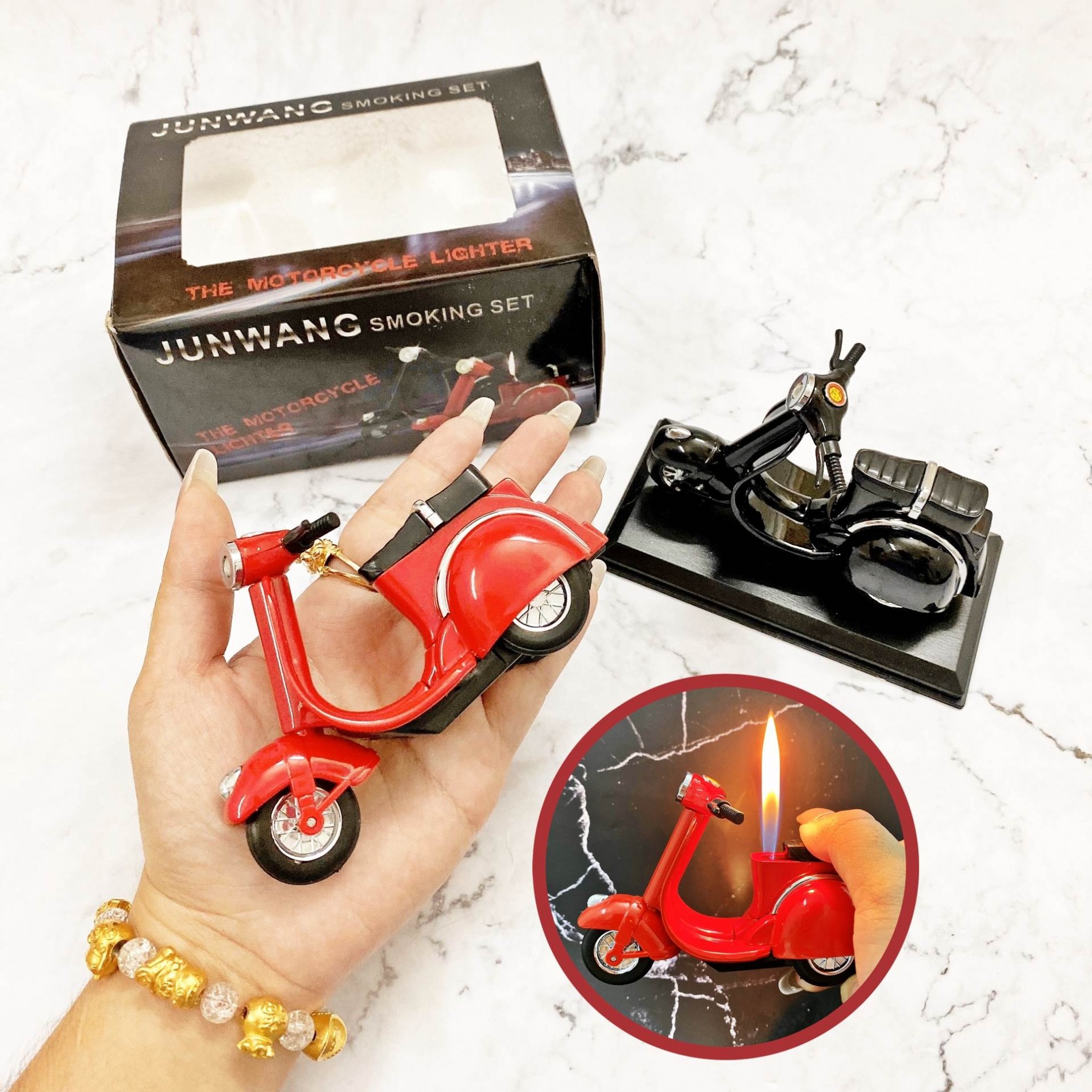  HCM Bật Lửa Xài Gas Hình Chiếc Xe Vespa Kim Loại Đẹp Mắt 
