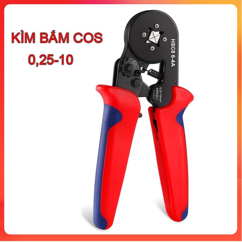 Kìm bấm cos vuông hsc8 6-4a tự điều chỉnh -kìm bấm cos đa năng 0.25 - 10mm²