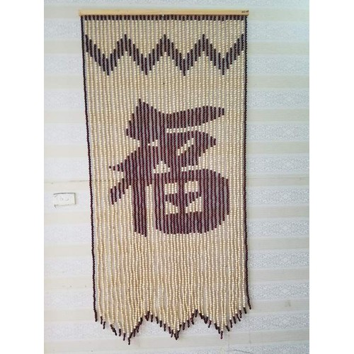 Rèm hạt gỗ trang trí phong thủy -cửa sổ vách ngăn- phòng thờ chữ hán