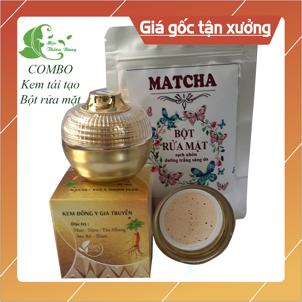 [HCM]bộ đôi hoàn hảo đánh bay mụn nám tàn nhang gồm 1 kem đen tái tạo và 1 túi bột rửa mặt