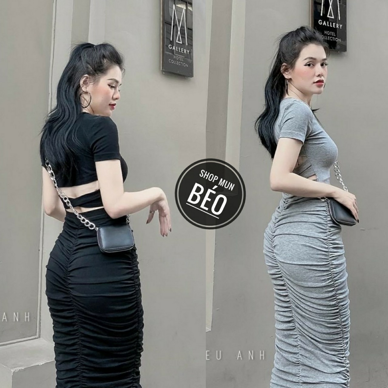 [MẪU MỚI] Đầm Body Cổ Vuông Khoét Lưng Đan Dây Nhún Sườn Thun Borip Thích Hợp Mặc Đi Tiệc Đi Làm Đi Chơi