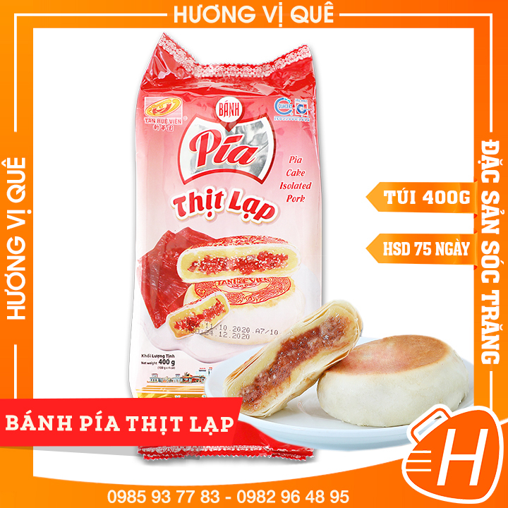 Bánh Pía Thịt Lạp Tân Huê Viên Túi 400g(4 Cái)