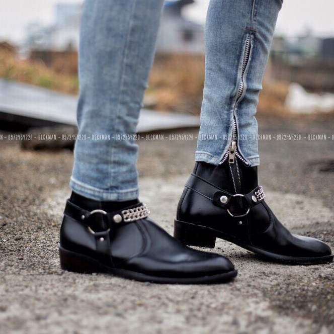 Giày harness boots giày da bò cao cấp ,bảo hành 12tháng