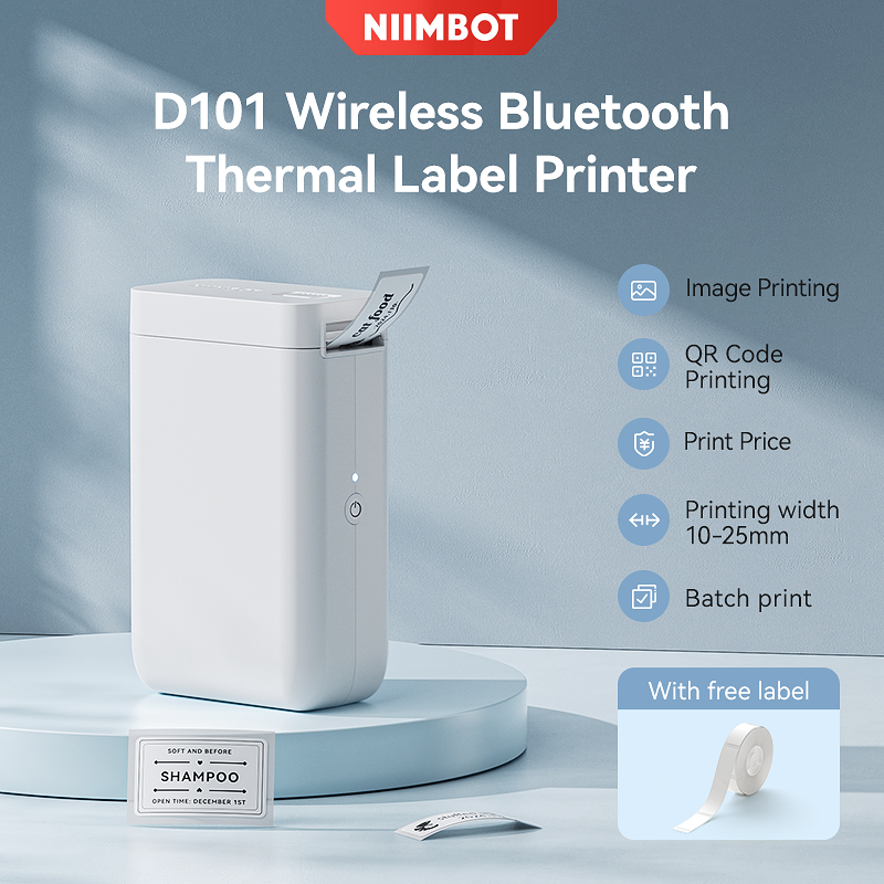 NIIMBOT D101 Label Printer Wireless Bluetooth Thermal Label Portable Printer for Android IOS Phone with label sticker Printers