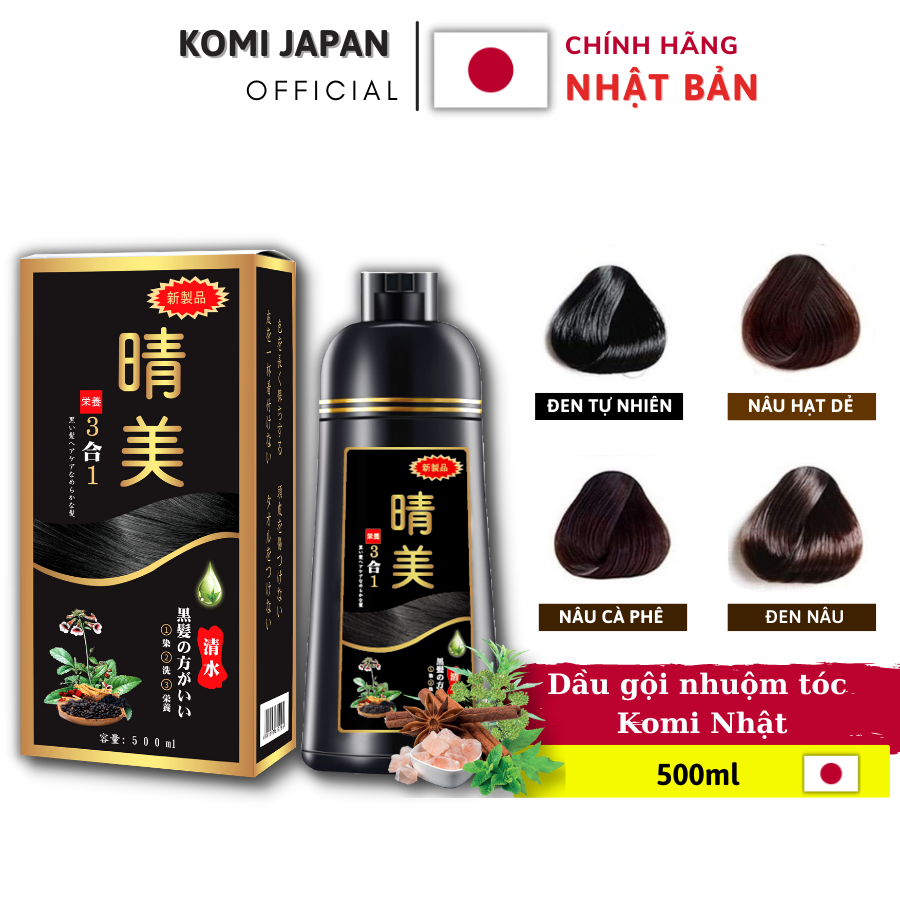 Dầu gội nhuộm tóc komi nhật bản, dung tích 500ml