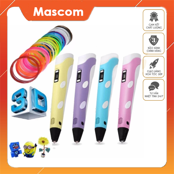 Bút vẽ 3D bút in 3D sáng tạo tặng kèm 5m dây mực và dây cáp sạc