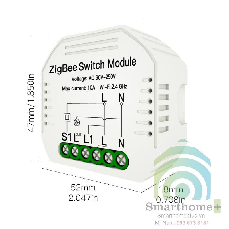 Công Tắc Module Zigbee Hỗ Trợ Công Tắc Tay Tuya SHP-ZSA1