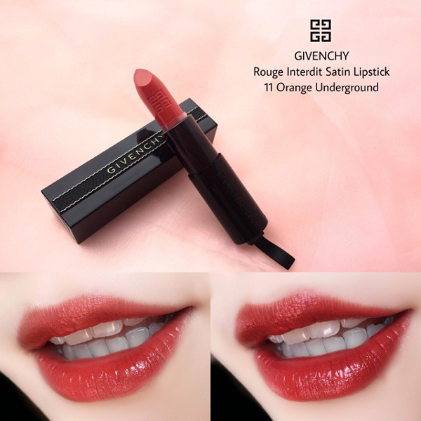 Son Givenchy số 11 Rouge Interdit Satin Lipstick Orange Underground