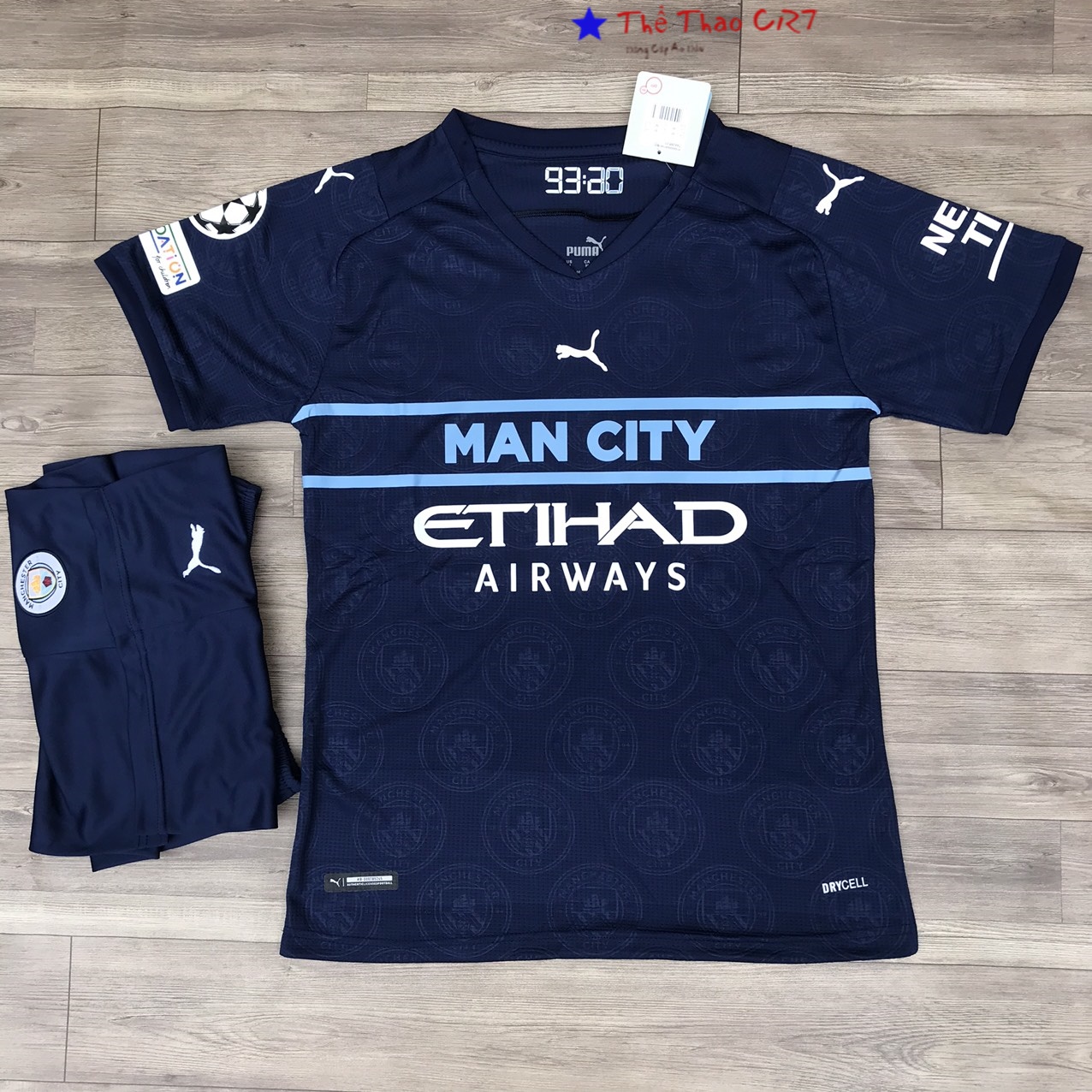 Áo bóng đá-Áo Đá Banh Câu Lạc Bộ Manchester City-Màu XAnh Đen 3- Mùa Giải Mới-Chất Polyester Thái Cao Cấp