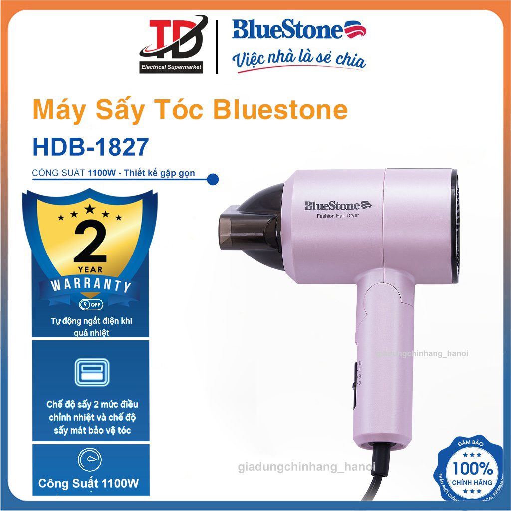  Máy sấy tóc Bluestone HDB-1827 Công Suất 1100W Bảo hành chính hãng 2 năm 