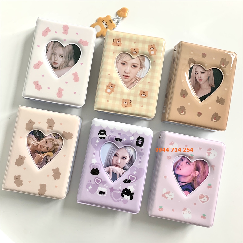 Collect Book sổ đựng card 6.5x9cm - Album ảnh trái tim lưu trữ lomo card phong cách Hàn Quốc
