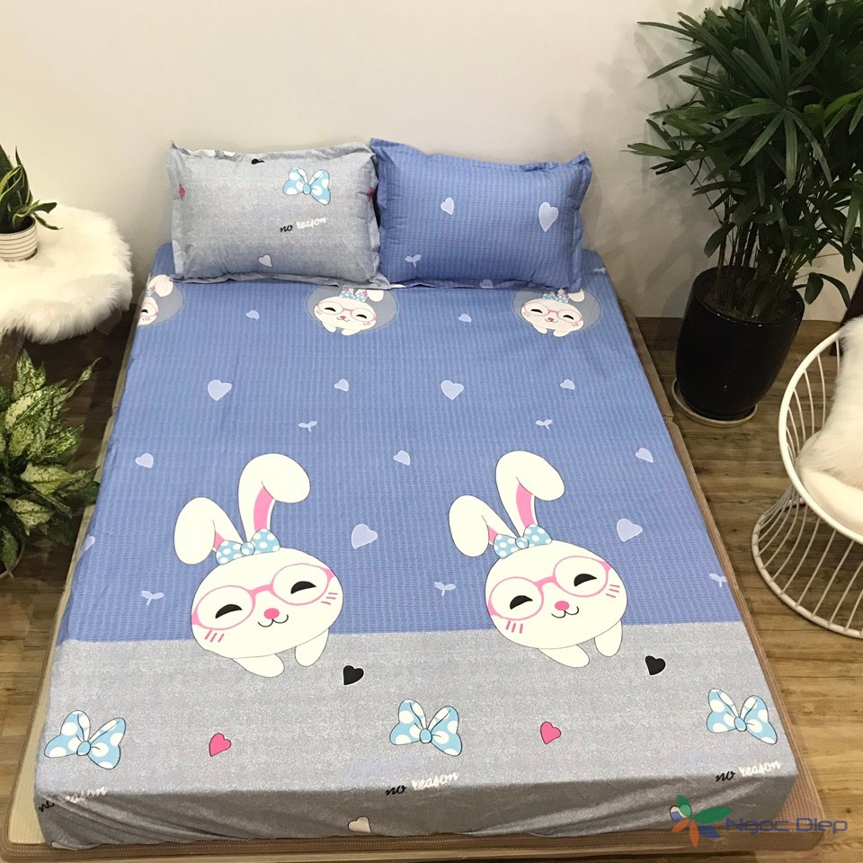 Ga chống thấm cotton hoạt hình ngộ nghĩnh- Ga chống thấm cho bé-Ga chống thấm kích thước 1M6 x 2M