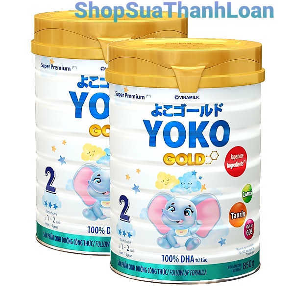 (HSD T5-2025) COMBO 2 LON SỮA BỘT VINAMILK YOKOGOLD 2 850G (CHO TRẺ TỪ 1 - 2 TUỔI).