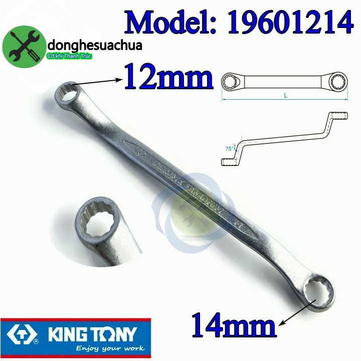Cờ lê hai đầu tròng 12mm và 14mm kingtony 19601214