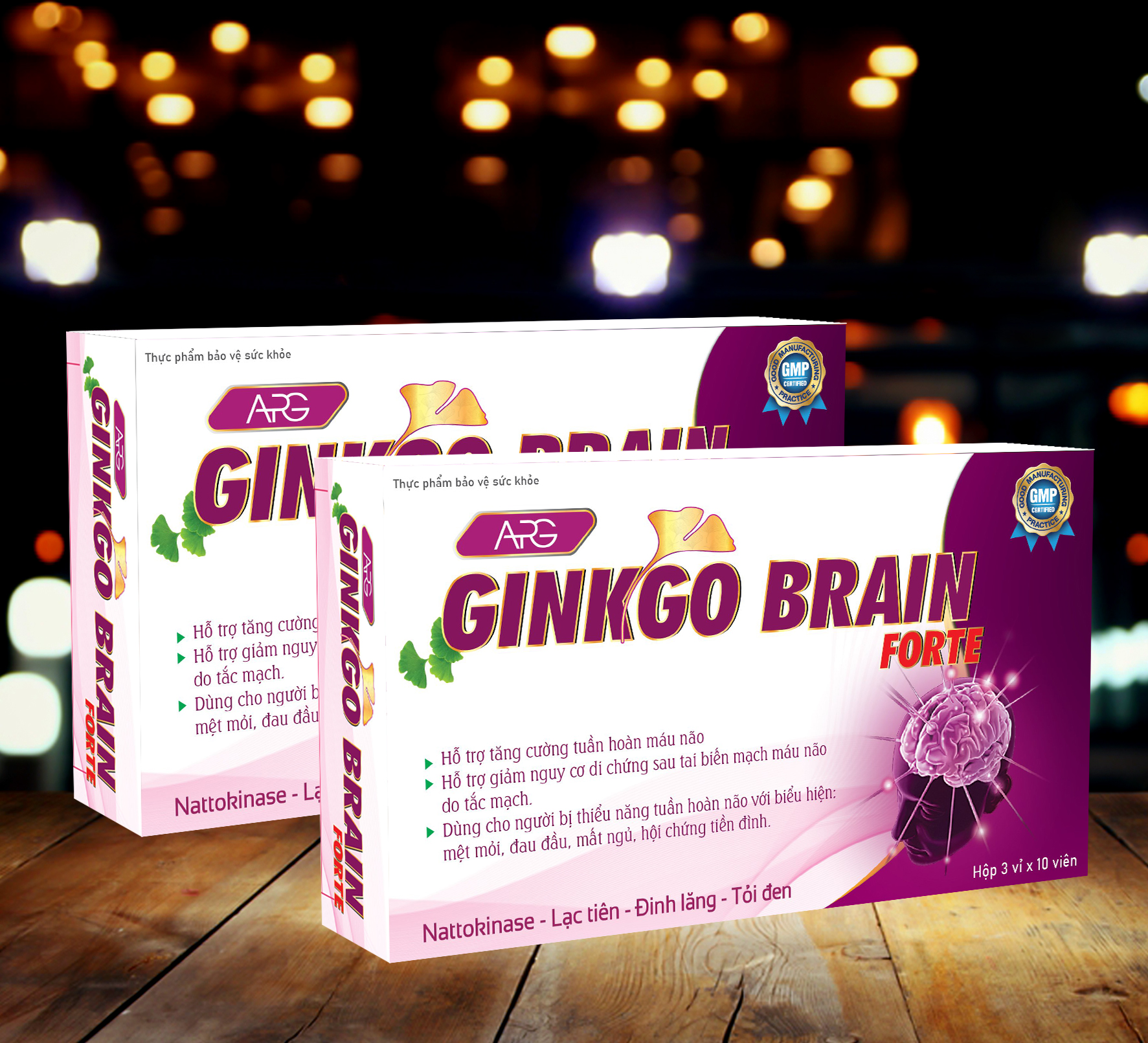 Combo Bổ Não APG Ginkgo Brain Forte Giảm đau mỏi vai gáy, đau đầu