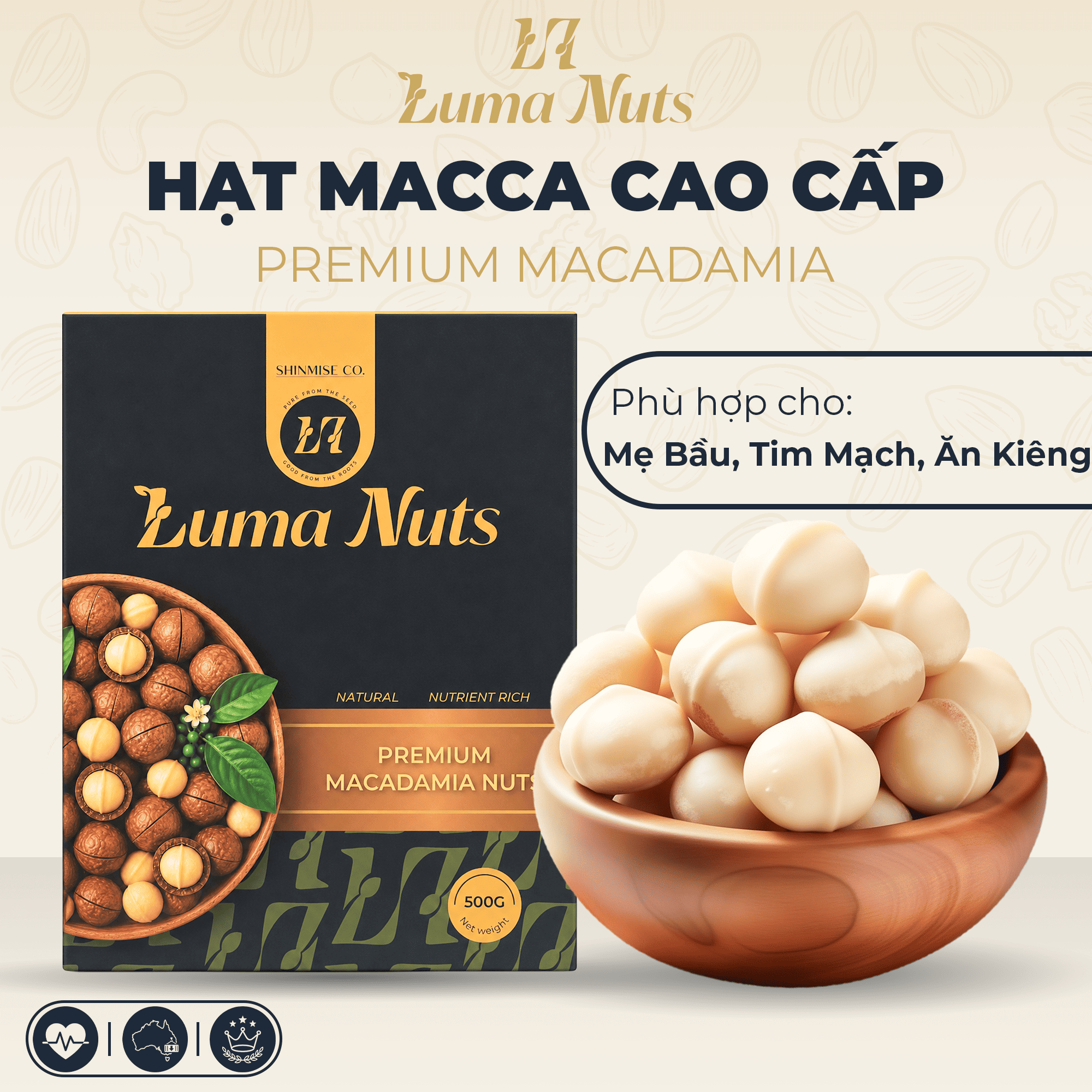 Hộp Macca Sấy Nguyên Vị Việt Nam