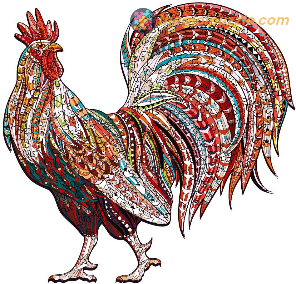 Bộ xếp hình gỗ đồ chơi puzzle ghép hình con vật độc đáo - Con Gà