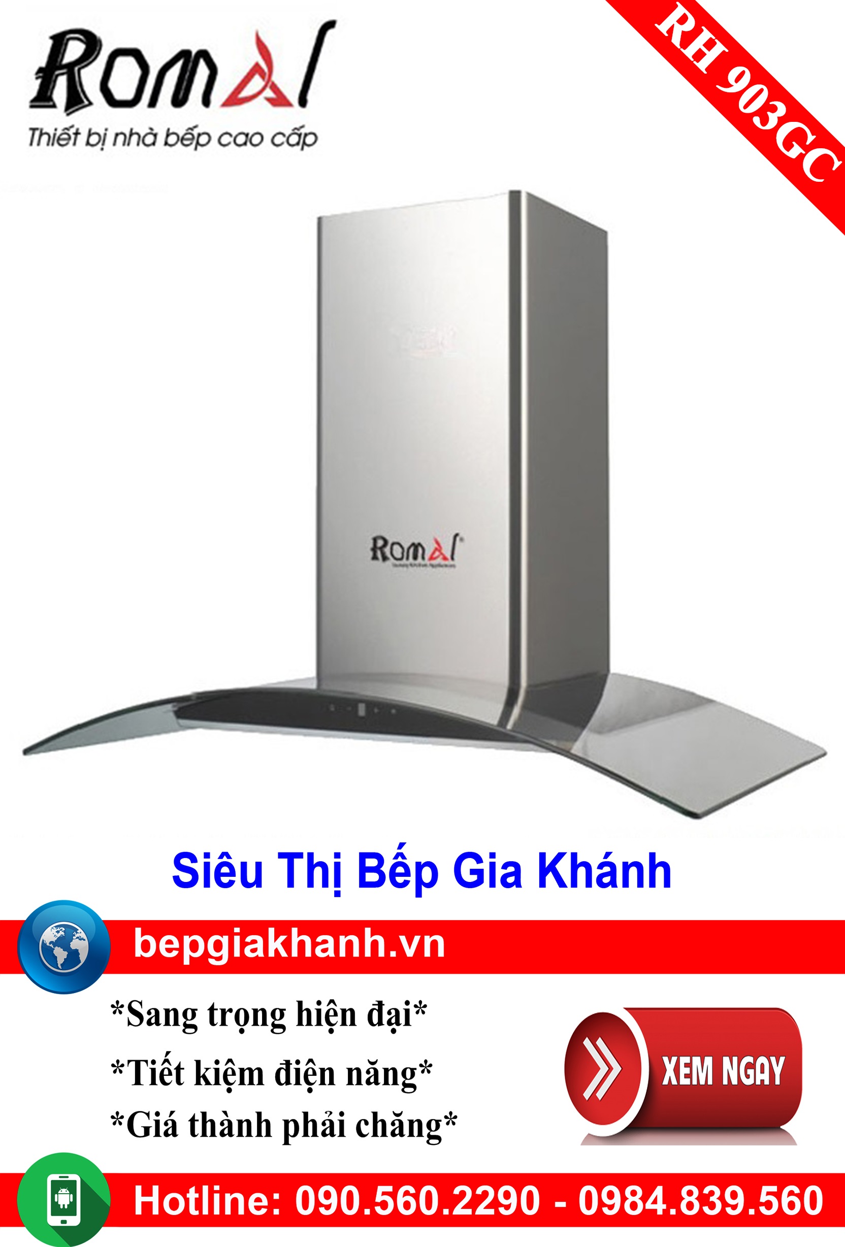 [HCM]Máy hút mùi nhà bếp dạng kính cong 90cm Romal RH 903GC, máy hút mùi nhà bếp, máy hút mùi bếp, máy hút mùi kính cong, máy hút mùi canzy, máy hút mùi mini, máy hút mùi âm trần, máy hút mùi electrolux, may hut mui