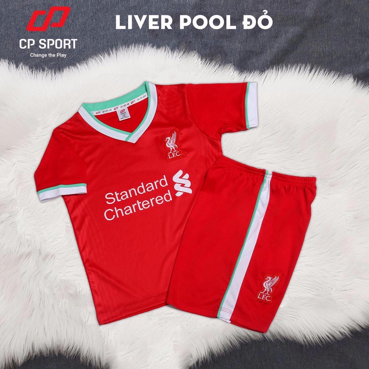 [Sale sốc] Áo bóng đá trẻ em CLB Liverpool, màu đỏ, thun lạnh