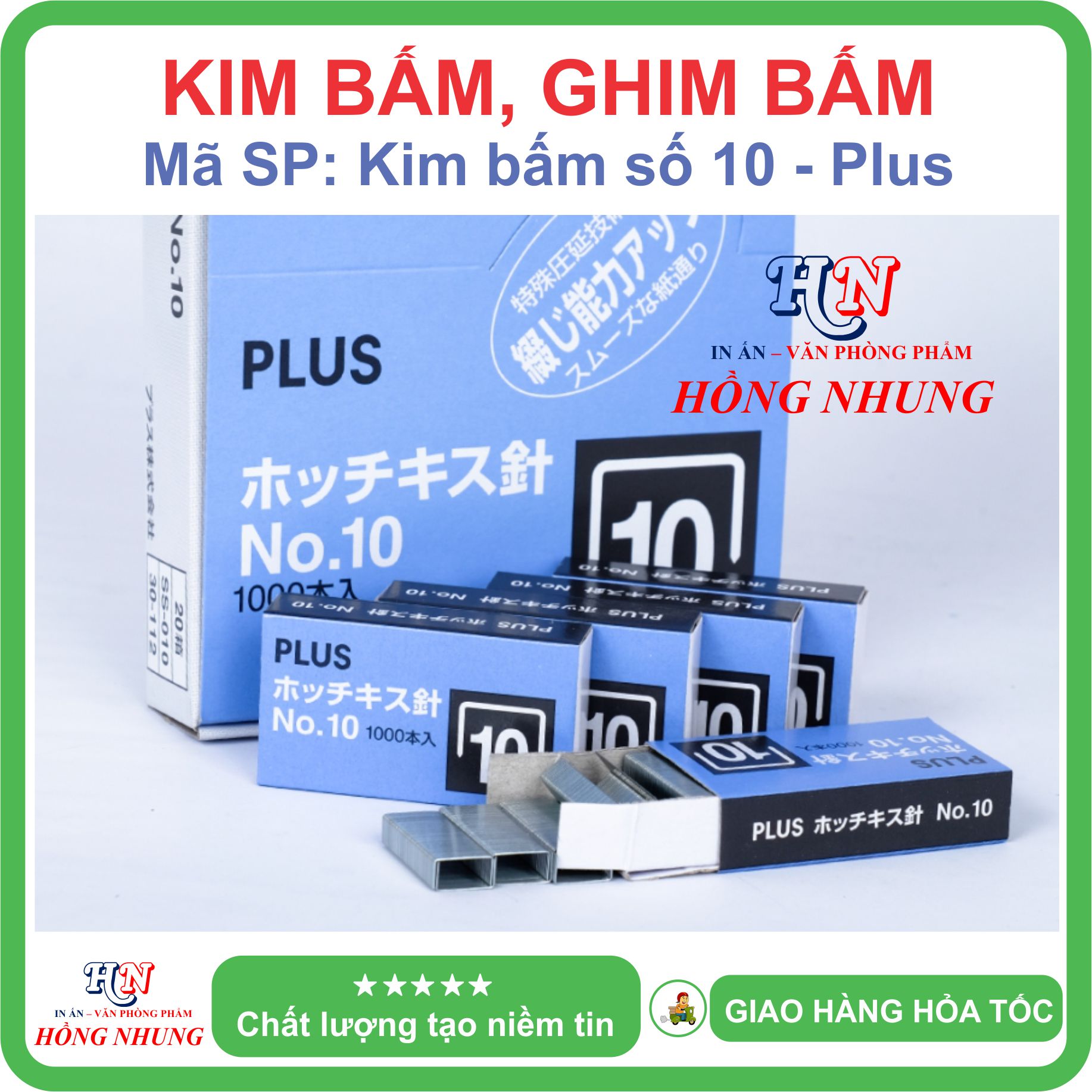 [SÉT] COMBO 20 Hộp nhỏ Kim Bấm Số 10, Thương Hiệu Plus, Chất lượng và An toàn