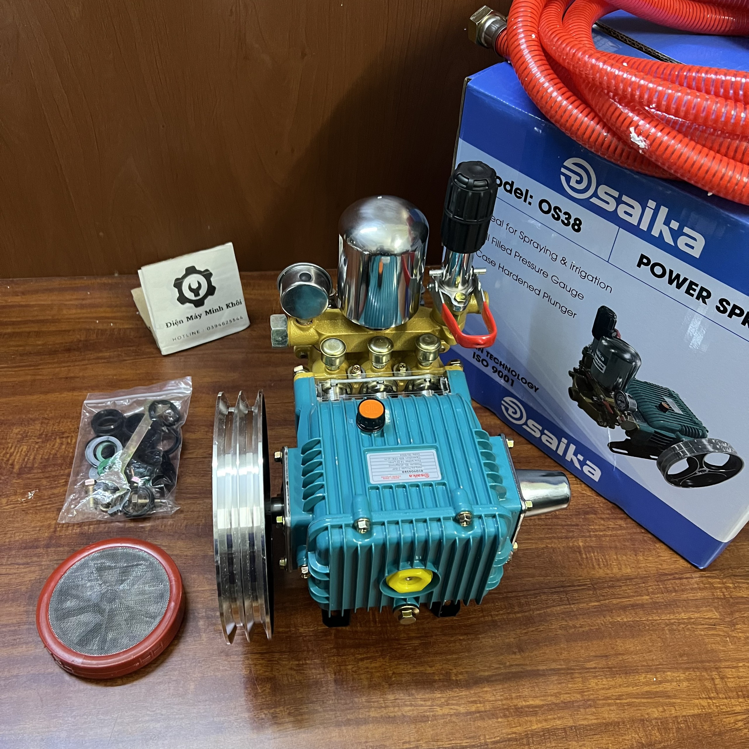   Mới  Đầu máy rửa xe áp lực cao 1.5HP Saika Heilong thương hiệu Thái Lan|Đầu phun xịt thuốc sâu dây đai dây curoa| đầu bơm máy rửa xe 