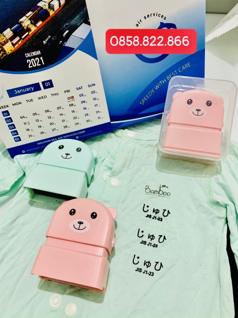 Dấu In Tên  Lên Quần Áo Cho Bé Đi Học| Giặt Không Phai [ Combo Dấu + Lọ Mực]