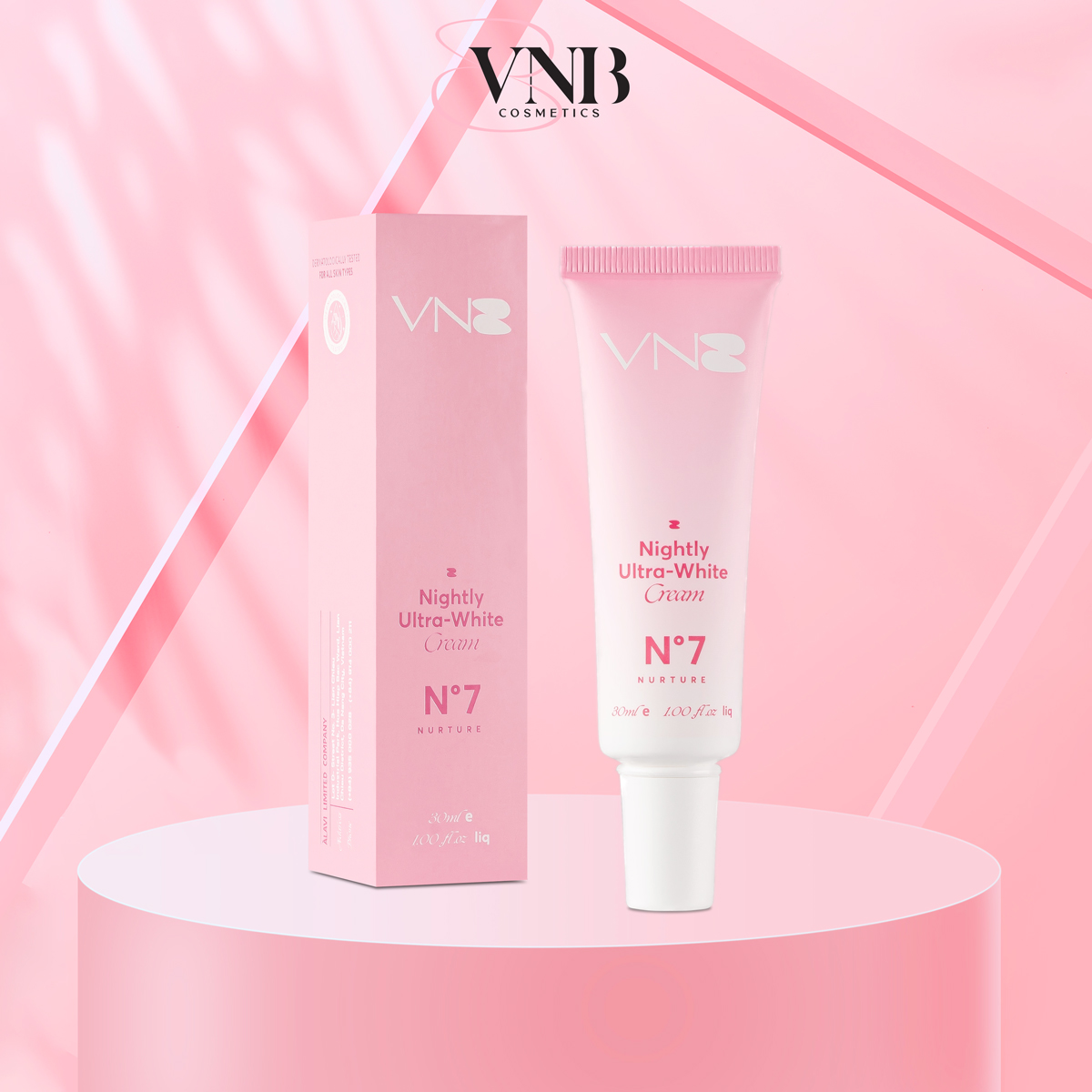 Kem dưỡng đêm BVNB Nighty Ultra White Cream cấp ẩm, trắng da 30ml SD0504