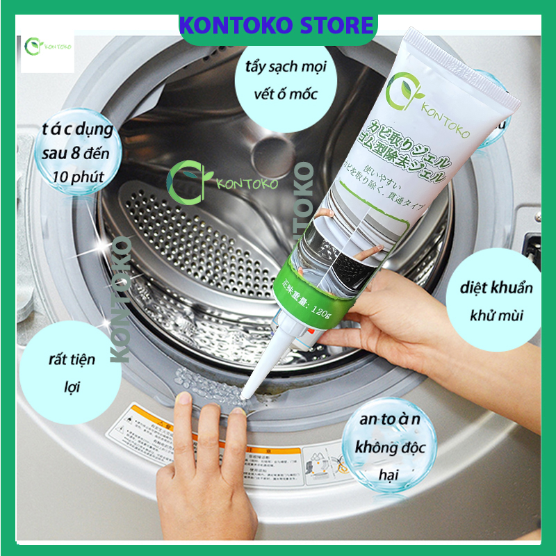 Gel tẩy vệ sinh lồng máy giặt, nấm mốc mốc ron cao su máy giặt, tủ lạnh