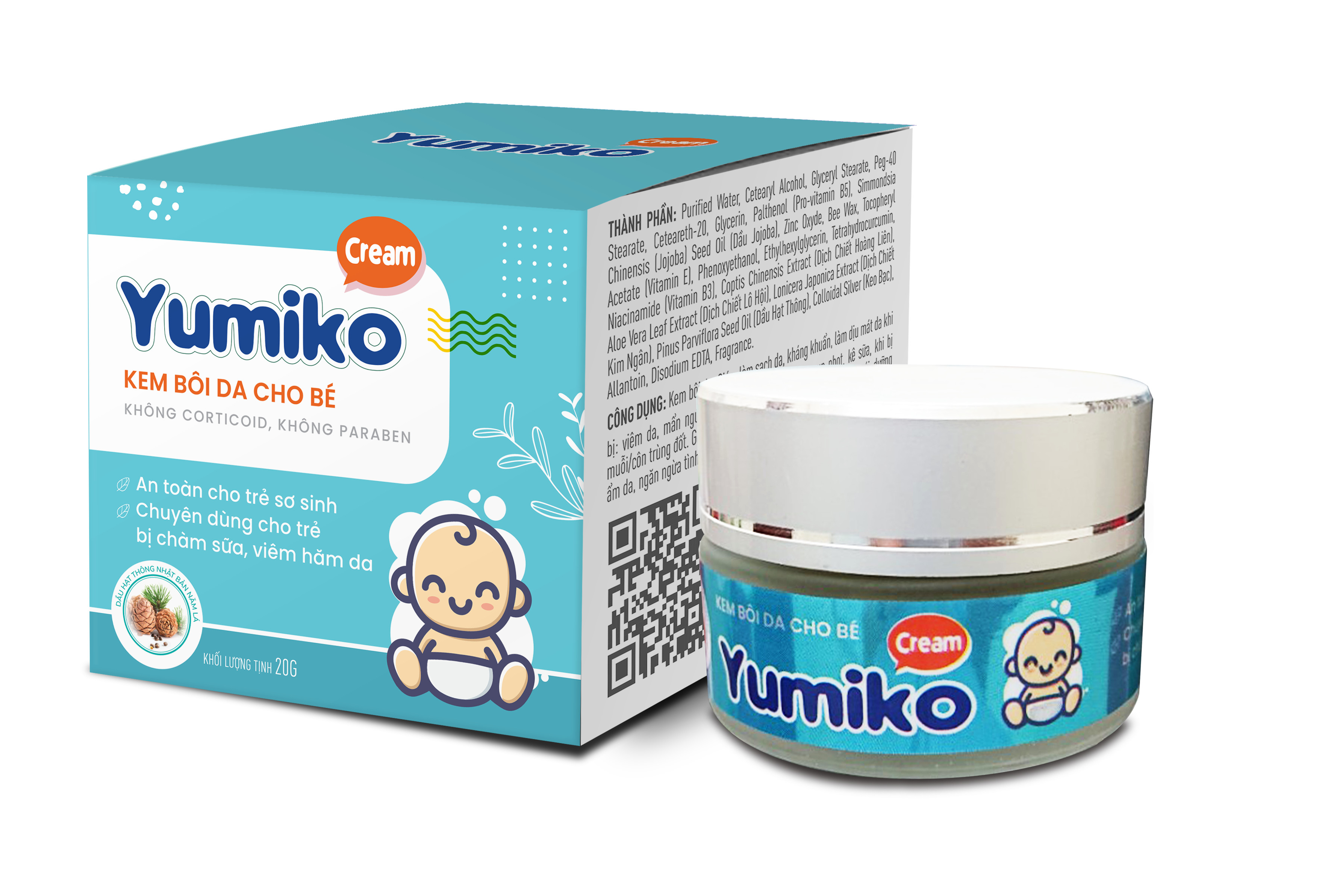 Kem bôi chàm sữa viêm da cho bé Yumiko