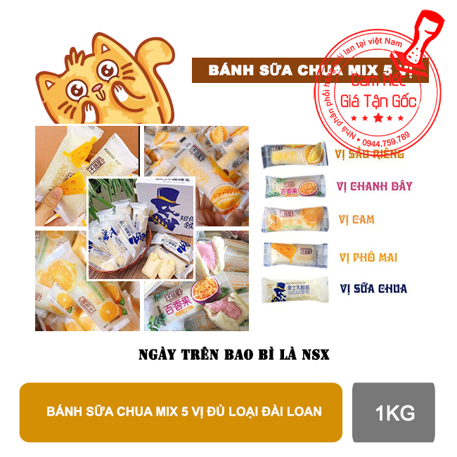 Bánh sữa chua đài loan Mix 5 vị siêu ngon, bánh đài loan giá rẻ, bánh đài loạn xịn sò