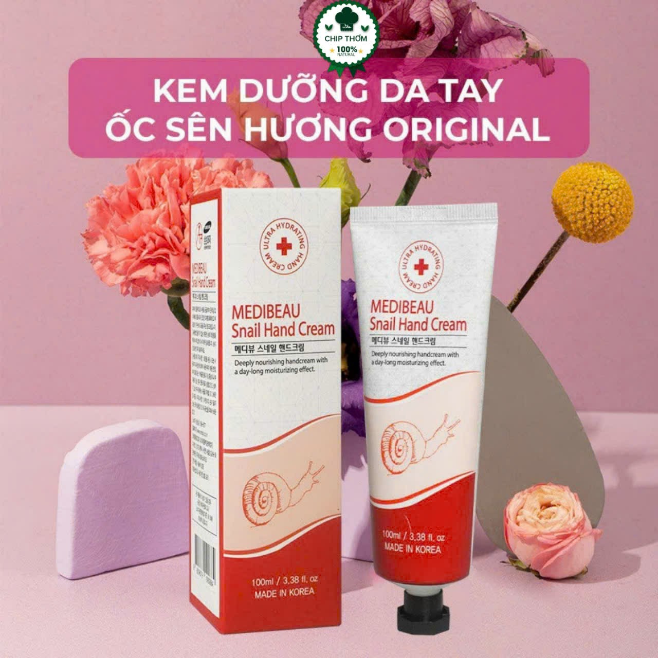 Kem Dưỡng Da Tay Ốc Sên Hàn Quốc dưỡng da tay, da chân ẩm sâu, mềm mịn, trắng sáng
