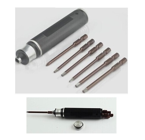 Bộ tua vít 6 đầu đa năng (4 lục giác 1.5, 2.0, 2.5, 3.0mm, 1 dẹp, 1 bake) (DO147 TP) - Luân Air Models