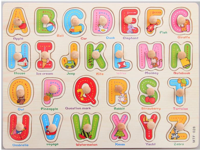 Bảng Núm Gỗ Xếp Hình Chủ Đề Chữ Cái A-Z Giúp Bé Học Tiếng Anh Gỗ Ván Dày Cao Cấp,Hình Mẫu Đẹp,Đầy Màu Sắc,An Toàn Cho Bé