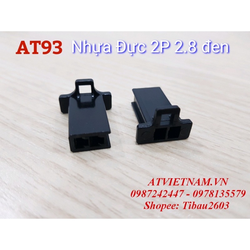 Nhựa đầu đực đen 2 lỗ 2p 2.8 - at93