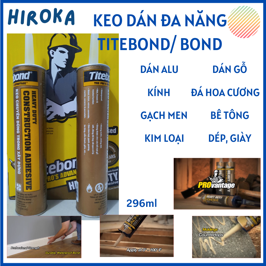 Keo Dán Đa Năng Titebond Bond, Keo Dán Gỗ Gạch Kính Bê Tông Kim Loại apollo, xtraseal, titebond, bond