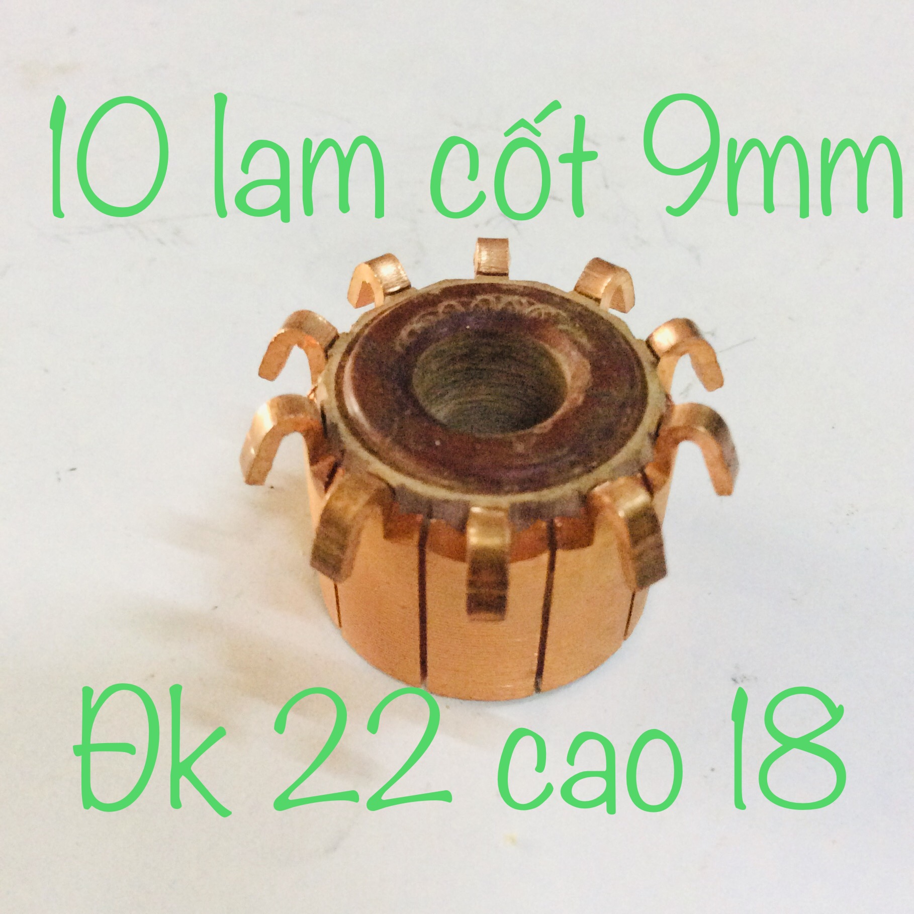 Cổ góp 10 lam cốt 9mm đk 22 cao 18 dùng cho đề xe, mô tơ