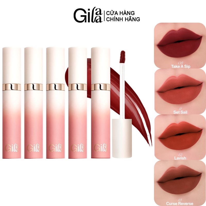 [HOÀN TIỀN 15%][PONY x Gilaa] Son Kem Lì, Lâu Trôi Hàn Quốc Gilaa Long Wear Lip Cream (Rich Rosie Edition)