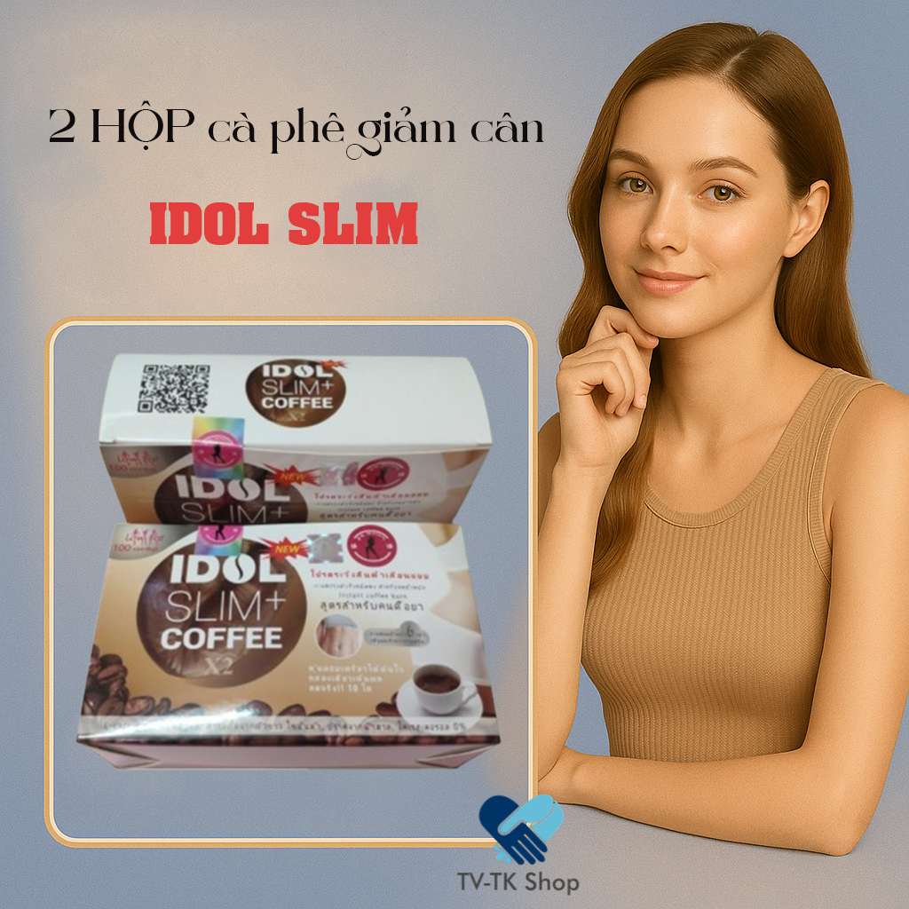 Bộ 2 hộp cà phê giảm cân idol slim coffee thái lan – hộp 10 gói, mẫu mới, hỗ trợ đốt mỡ & giữ dáng tự nhiên