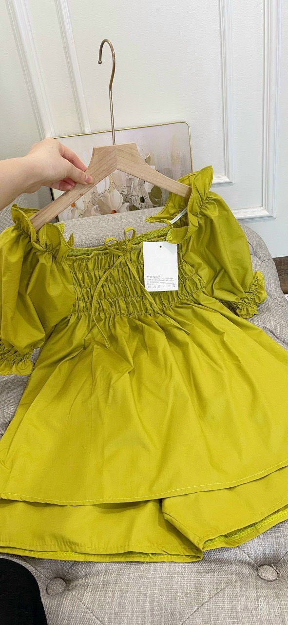 Sét bộ nữ sét áo tay bèo mix quần sooc siu đẹp chất đũi dệt siêu mát tp sam clothing