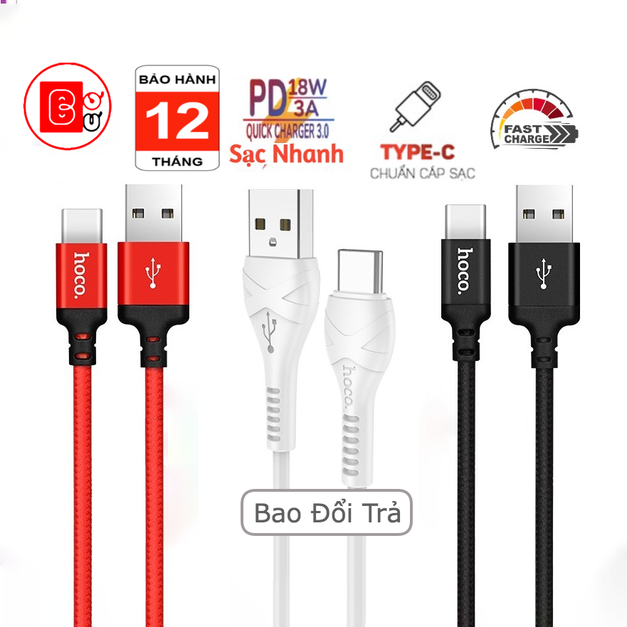 Dây cáp sạc Nhanh TypeC x14 Hoco siêu Bền phù hợp cho Androi- Bơ Bư