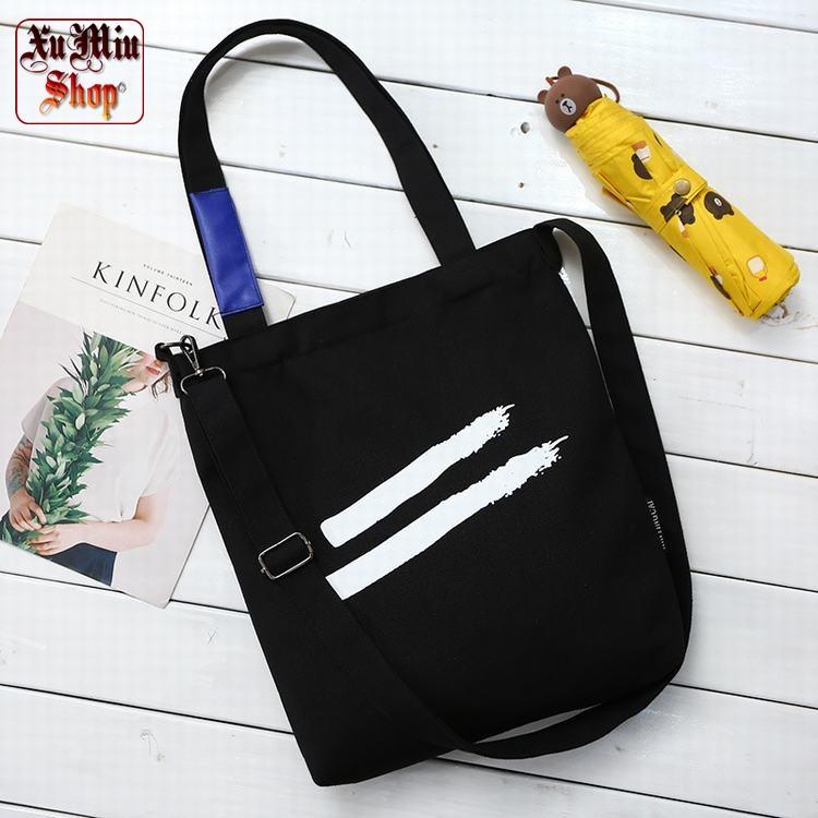 Túi tote/Túi vải size 25 - Mẫu phẩy sơn