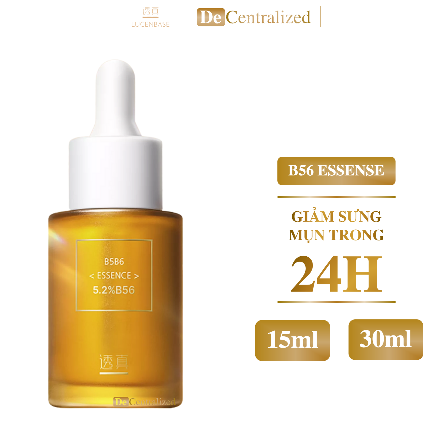 Serum Trị Mụn B56 Lucenbase Kiềm Dầu, Serum Dưỡng Da Dưỡng Ẩm Cấp Ẩm B56 Tinh Chất Chăm Sóc Da Phục Hồi Da Thẩm Thấu Nhanh